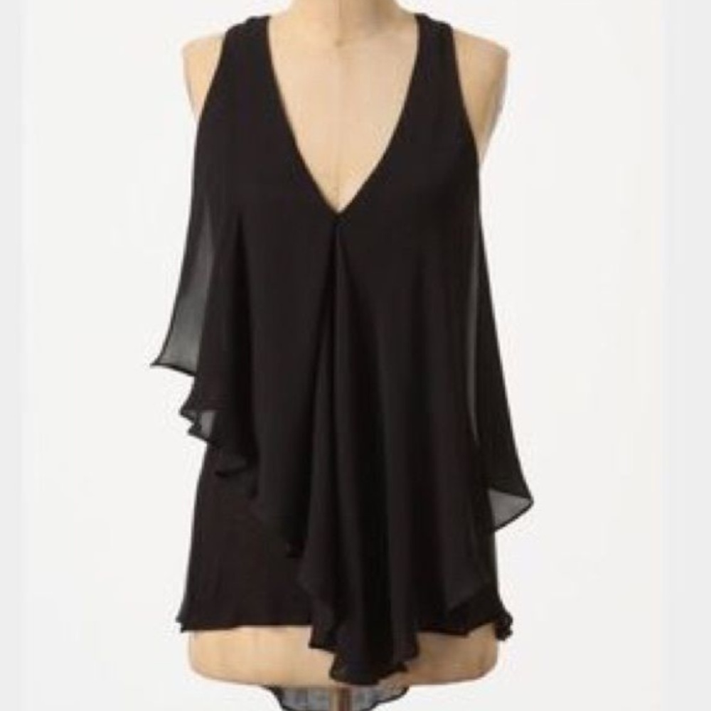 Anthropologie | Bordeaux Black Flowy Tanktop | M